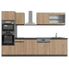 Vicco R-Line Küchenzeile Goldkraft Eiche/Anthrazit 300 cm mit Hochschrank AP Anthrazit ohne E-Geräte