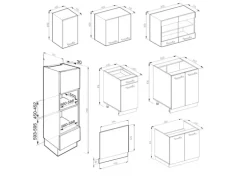 Vicco R-Line Küchenzeile Goldkraft Eiche/Anthrazit 300 cm mit HochschrankAP Eiche ohne E-Geräte