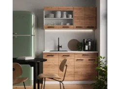 Vicco R-Line Küchenzeile Goldkraft Eiche/Weiß 140 cm AP Eiche ohne E-Geräte