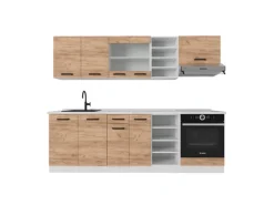 Vicco R-Line Küchenzeile Goldkraft Eiche/Weiß 240 cm AP Eiche ohne E-Geräte
