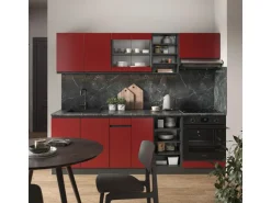 Vicco R-Line Küchenzeile Rot/Anthrazit 240 cm AP Anthrazit ohne E-Geräte