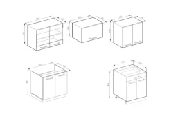 Vicco R-Line Küchenzeile Rot/Anthrazit 200 cm AP Anthrazit ohne E-Geräte