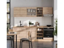 Vicco R-Line Küchenzeile Sonoma/Goldkraft Eiche 240 cm AP Eiche ohne E-Geräte