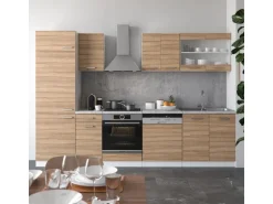 Vicco R-Line Küchenzeile Sonoma/Weiß 300 cm AP Anthrazit ohne E-Geräte