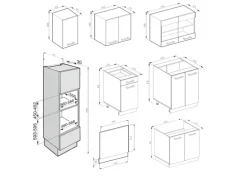Vicco R-Line Küchenzeile Sonoma 300 cm mit HochschrankAP Marmor ohne E-Geräte
