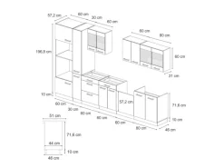 Vicco R-Line Küchenzeile Sonoma/Goldkraft Eiche 350 cm AP Anthrazit ohne E-Geräte