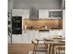 Vicco R-Line Küchenzeile Weiß Landhaus/Weiß 300 cm mit HochschrankAP Eiche ohne E-Geräte