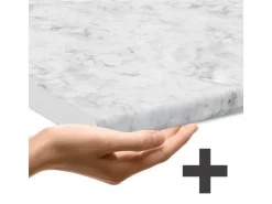 Vicco R-Line Küchenzeile Weiß Hochglanz/Anthrazit 350 cm mit HochschrankAP Marmor ohne E-Geräte