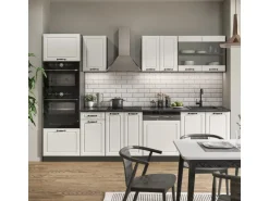 Vicco R-Line Küchenzeile Weiß Landhaus/Anthrazit 300 cm mit HochschrankAP Eiche ohne E-Geräte