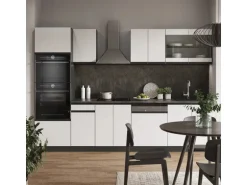 Vicco R-Line Küchenzeile Weiß/Anthrazit 300 cm mit HochschrankAP Eiche ohne E-Geräte