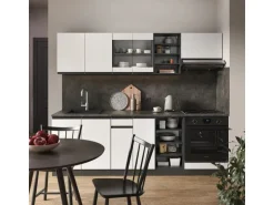 Vicco R-Line Küchenzeile Weiß/Anthrazit 240 cm AP Eiche ohne E-Geräte