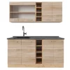 Vicco R-Line Single Küche Sonoma/Goldkraft Eiche 160 cm AP Anthrazit ohne E-Geräte