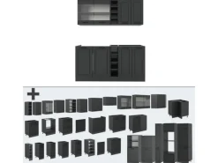 Vicco R-Line Singleküche Anthrazit Landhaus/Anthrazit 160 cm AP Marmor ohne E-Geräte