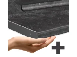 Vicco R-Line Singleküche Anthrazit Landhaus/Weiß 160 cm AP Anthrazit ohne E-Geräte