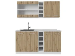 Vicco R-Line Singleküche Artisan Eiche/Weiß 160 cm ohne Arbeitsplatte ohne E-Geräte
