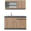 Vicco R-Line SingleKüche Goldkraft Eiche/Anthrazit 140 cm AP Anthrazit Opt 2 ohne E-Geräte