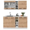 Vicco R-Line Singleküche Goldkraft Eiche/Weiß 160 cm AP Eiche ohne E-Geräte
