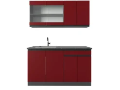 Vicco R-Line Singleküche Rot/Anthrazit 140 cm AP Anthrazit ohne E-Geräte