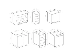Vicco R-Line Singleküche Weiß Landhaus/Anthrazit 160 cm AP Anthrazit ohne E-Geräte