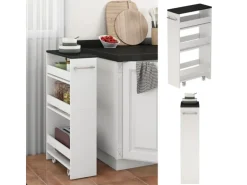 Vicco Rollregal Rivo Weiß/Anthrazit 20x85 cm