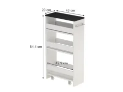 Vicco Rollregal Rivo Weiß/Anthrazit 20x85 cm
