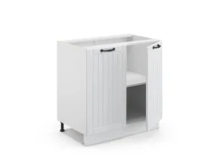 Vicco Spülenunterschrank Fame-Line Weiß Landhaus/Weiß 80 cm mit Regal ohne Arbeitsplatte