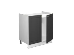 Vicco Spülenunterschrank Fame-Line Anthrazit-Gold/Weiß 80 cm AP Anthrazit