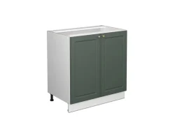 Vicco Spülenunterschrank Fame-Line Grün-Gold Landhaus/Weiß 80 cm mit Regal ohne Arbeitsplatte