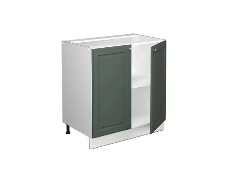 Vicco Spülenunterschrank Fame-Line Grün-Gold Landhaus/Weiß 80 cm mit Regal ohne Arbeitsplatte