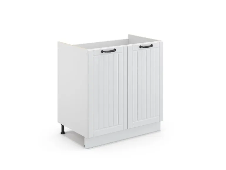 Vicco Spülenunterschrank Fame-Line Weiß Landhaus/Weiß 80 cm ohne Arbeitsplatte