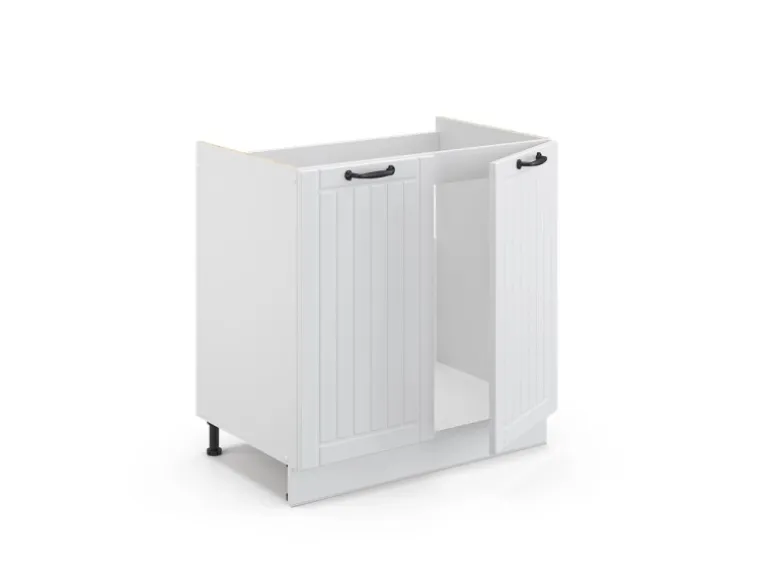 Vicco Spülenunterschrank Fame-Line Weiß Landhaus/Weiß 80 cm ohne Arbeitsplatte