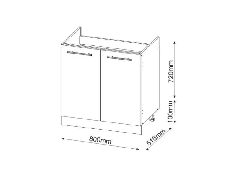 Vicco Spülenunterschrank Fame-Line Bordeaux Hochglanz/Goldkraft Eiche 80 cm AP Eiche