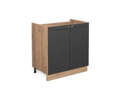 Vicco Spülenunterschrank Fame-Line Anthrazit-Gold/Goldkraft Eiche 80 cm ohne Arbeitsplatte