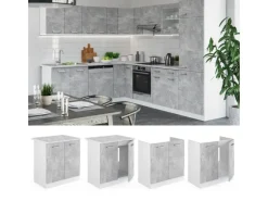 Vicco Spülenunterschrank R-Line Küchenunterschrank für die Spüle Beton/Weiß 80 cm AP Anthrazit