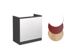 Vicco Spülenunterschrank R-Line Küchenunterschrank für die Spüle Weiß/Anthrazit AP Marmor