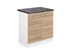 Vicco Spülenunterschrank R-Line Küchenunterschrank für die Spüle Sonoma/Weiß 80 cm AP Anthrazit