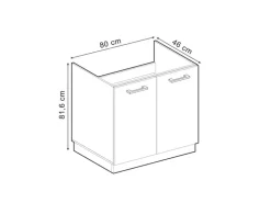 Vicco Spülenunterschrank R-Line Blau-Grau/Weiß 80 cm ohne Arbeitsplatte