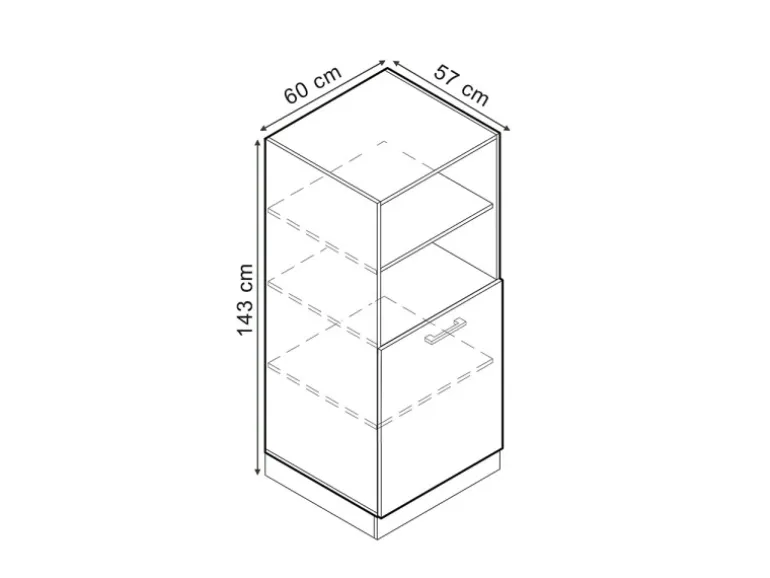 Vicco Vorratsschrank R-Line Herdschrank Schwarz Beton/Weiß 60 cm