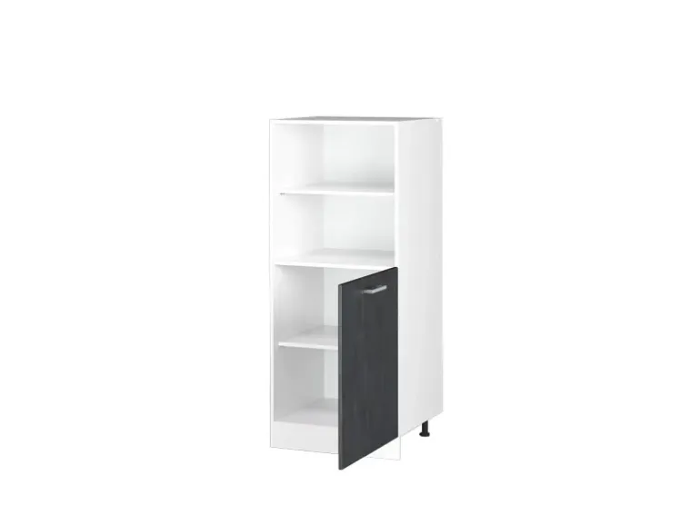 Vicco Vorratsschrank R-Line Herdschrank Schwarz Beton/Weiß 60 cm