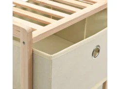 vidaXL Aufbewahrungsregal mit 3 Stoff-Körben Zedernholz Beige