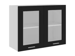 vidaXL Hängeglasschrank Schwarz 80x31x60 cm Holzwerkstoff