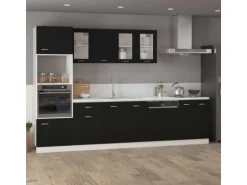 vidaXL Hängeglasschrank Schwarz 80x31x60 cm Holzwerkstoff