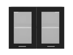 vidaXL Hängeglasschrank Schwarz 80x31x60 cm Holzwerkstoff