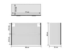 vidaXL Hängeglasschrank Schwarz 80x31x60 cm Holzwerkstoff
