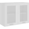 vidaXL Hängeglasschrank Weiß 80x31x60 cm Holzwerkstoff