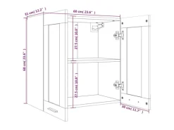 vidaXL Hängeschrank Glas Grau Sonoma 60x31x60 cm Holzwerkstoff