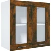 vidaXL Hängeschrank Glas Räuchereiche 60x31x60 cm Holzwerkstoff