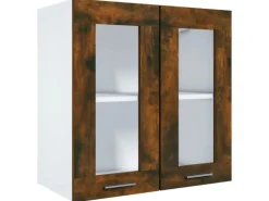 vidaXL Hängeschrank Glas Räuchereiche 60x31x60 cm Holzwerkstoff
