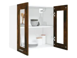 vidaXL Hängeschrank Glas Räuchereiche 60x31x60 cm Holzwerkstoff