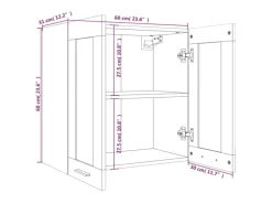 vidaXL Hängeschrank Glas Räuchereiche 60x31x60 cm Holzwerkstoff